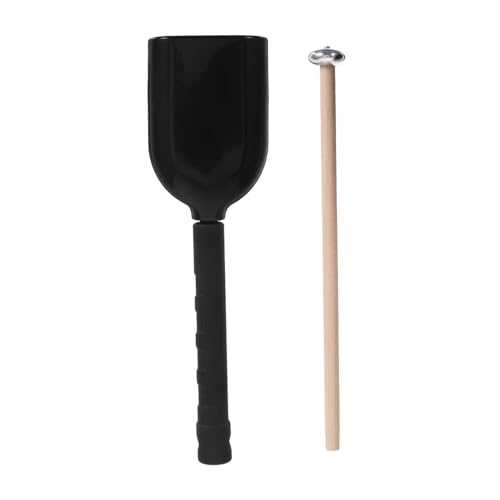 OFFSCH Handheld Percussion Cowbell with Stick Durable Plastic Noise Maker for Adults for Schools Bands Sports Events and Musical Performances Comfortable Grip Design