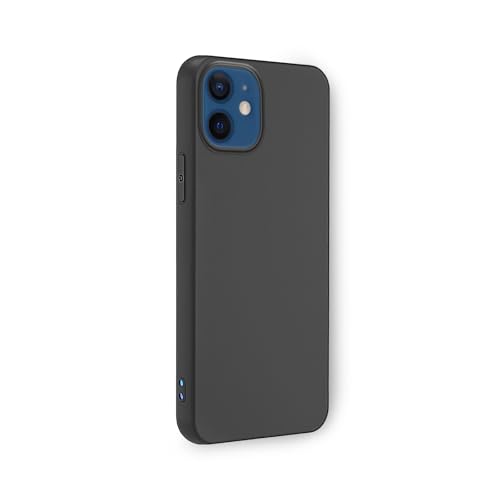 Image of Plus Protection Matte Finished Back Cover Case for Apple iPhone 12 Mini | Rubberized TPU | Slim Thin Soft Matte Flexible Matte Touch Shockproof - Matte Black