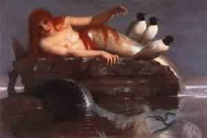 Peinture à l'huile Arnold Böcklin Calm Sea reproduction tableau de paysage marin 12x16