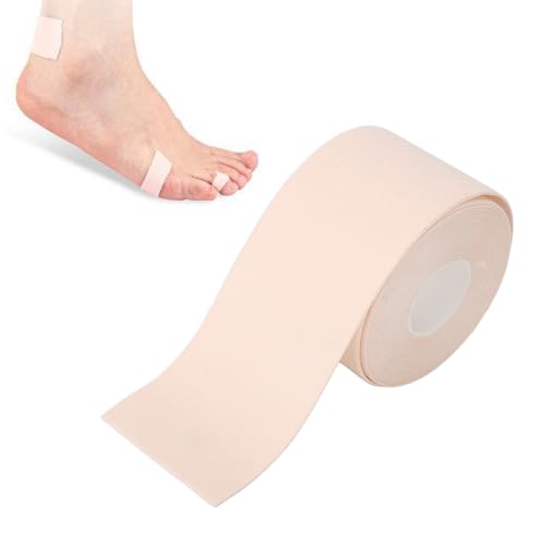 Tomotato Rollo Adhesivo para Ampollas de Pies, 4,5 M Rollo Adhesivo Suave para el Talón, Rollo de Acolchado Adhesivo de Prevención de Ampollas, 2 Pulgadas X 14,8 Pies