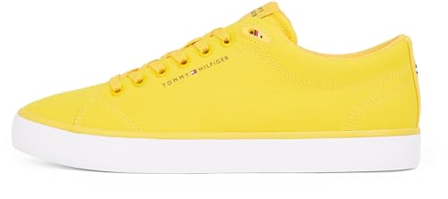 Tommy Hilfiger Herren Vulcanized Sneaker Core Canvas Low Top, Gelb (Primary Yellow), 42