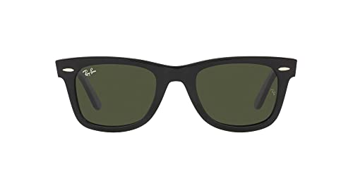 Ray-Ban Unisex RB2140 Original Wayfarer Square Sunglasses, Black/Green, 50 mm