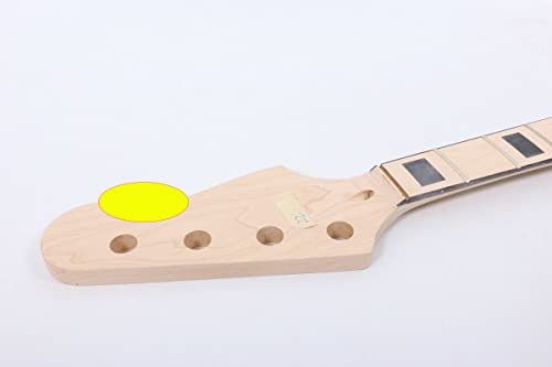 Yinfente Bass Guitar Neck 22Fret 34Inch Maple Guitar Fretboard Block Inlay Diy Guitar Block Inlay (Maple Fretboard) #TOP15
