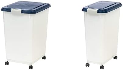 IRIS USA 69 Quart and 47 Quart Airtight Pet Food Container Combo, Navy