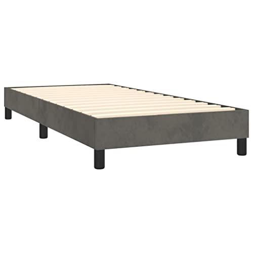 AJSEOYBS Bettrahmen,Bettlattenrost,Plattformbett,Boxspringbett Dunkelgrau 90x200 cm SamtGeräuschlos,Geeignet für Schlafzimmer Leicht zu installieren – Bild 6
