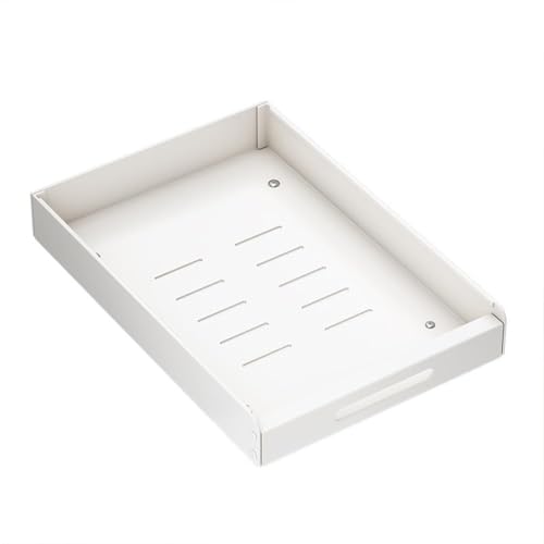 Thaookte Cajón Telescópico, Estantes De Almacenamiento De Cajones Extraíbles Para Armarios De Cocina, Cajón Extensible 16.92x9.84x2.36 In , No Requiere Taladrar Ni Clavar, Blanco