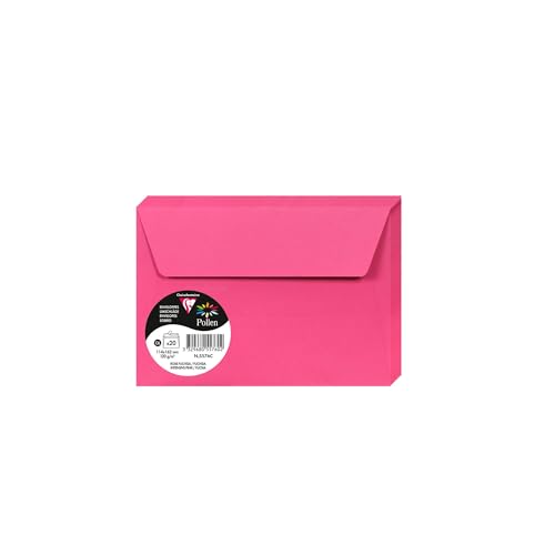 Clairefontaine Enveloppes C6 Rose Fuchsia 120g Auto-Adhésives Lot 20 – Format standard 11,4 x...