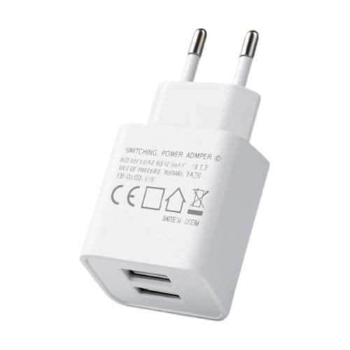 Ya en mundofriki.es: Cargador USB Pared 2 Puertos, Carga Rápida 5V/2A, Enchufe Tipo C Europeo, Adaptador USB para Móviles, Tablets, Auriculares – Compatible Universal, Certificado CE (Pack 1)