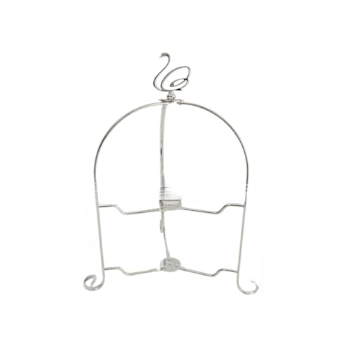 CYWOPVEQフォールダブルケーキスタンド2段アフタヌーンティースタンド (シルバー)