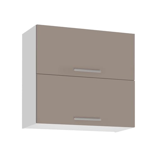 Deconation Meuble Haut Double De Cuisine Salma - Taupe/Blanc - L 80 X H 72 Cm