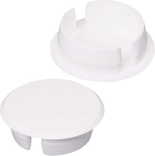 Image of (Pack of 20) White Plastic Hole Plugs 1.42 inch x 1.18 inch (36 x 30 mm), Drill Hole Cover Caps, Furniture Hole Plug, Screw Hole Plugs