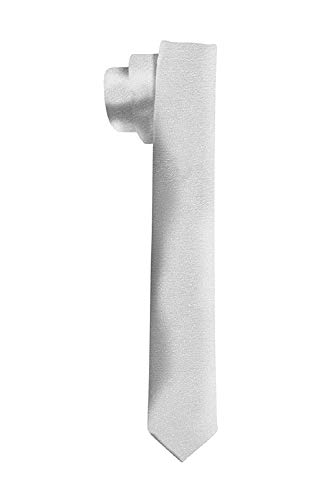 Image of Alcove Men's /Boys White Slim /Narrow Satin Tie (Broad 2'')