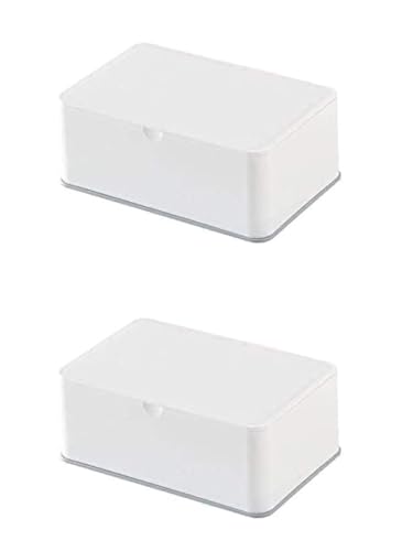 オーエ ウェットティッシュ ケース 縦12.4cm×横18.9cm×高さ7.5cm ホワイト お掃除シート フローリングワイパーシート 両タイプ 対応 片手で 開閉 除菌 シート おしりふき 取り出し 簡単 蓋付き 日本製 2個セット