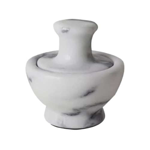 MCLIUJIA Mortero Cocina con Maja Molinillo De Mármol Creativo con Forma De Hongo, Mortero For Ajo, Pimienta, Especias, Juego De Mortero Mortero Y Mano(White)