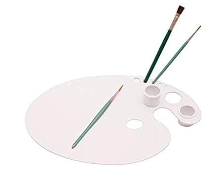 EASCAN Artrina Oval Shape Lightweight Color Mixing Palette for Oil, Acrylic & Watercolor Paints | Color Mixing Plate, Watercolor Plate, Pallet for Acrylic Paint for Artist, Kids EASCAN Artrina Oval Shape Lightweight Color Mixing Palette for Oil, Acrylic & Watercolor Paints | Color Mixing Plate, Watercolor Plate, Pallet for Acrylic Paint for Artist, Kids