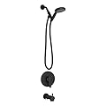 ESNBIA Bathtub Shower Faucet Set, Shower Tub Kit?Valve Included) with High Pressure Handheld Shower Head and Tub Spout, Single-Handle Tub and Shower Trim Kit, Shower Head and handle set, Matte Black