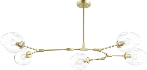 Lustre suspension doré ZR98US à hauteur réglable pour illuminer votre salle à manger