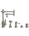 Waterstone 4100-12-4-DAP Towson Kitchen Faucet - 12" Articulated Spout 4pc. Suite Distressed Antique Pewter