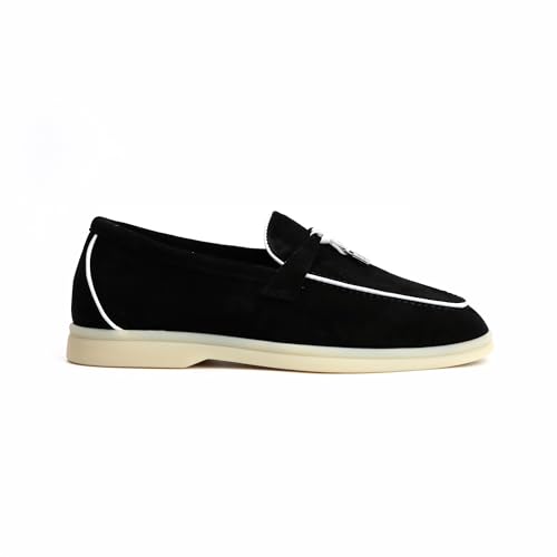 Image of XOBZJH Women's Leather Suede Loafers Flats - Slip-On Penny Loafers with Soft, Comfortable Driving & Dress Shoes for Casual Office Work All Day