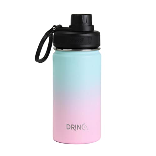 Image of Drinco Stainless Steel Water Bottle Spout Lid Vacuum Insulated Double Wall Water Bottle Wide Mouth Leak Proof Keep Cold Sport Camping Hiking (14oz Macaron)
