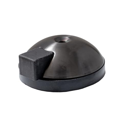 FELGNER Tope para puerta de suelo con placa base, tope redondo para puerta, protección contra topes con goma para proteger la puerta principal, apartamento, puerta de oficina, longitud: 70 mm, color