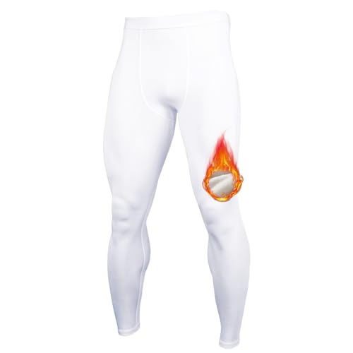 Towintec Caleçon Long pour Homme Chaud Pantalon Thermique Doublé de Polaire Collants Respirante Legging de Base de compressio sous-vêtements D'entraînement...