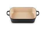 Le Creuset Signature Gusseisen-Bratreine, 33 cm, Rechteckig, Für alle Herdarten und Induktion geeignet, Volumen: 4,9 l, 3,85 kg, Schwarz, 20184330002422