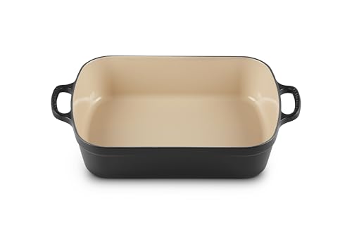 Le Creuset Signature Gusseisen-Bratreine, 33 cm, Rechteckig, Für alle Herdarten und Induktion geeignet, Volumen: 4,9 l, 3,85 kg, Schwarz, 20184330002422