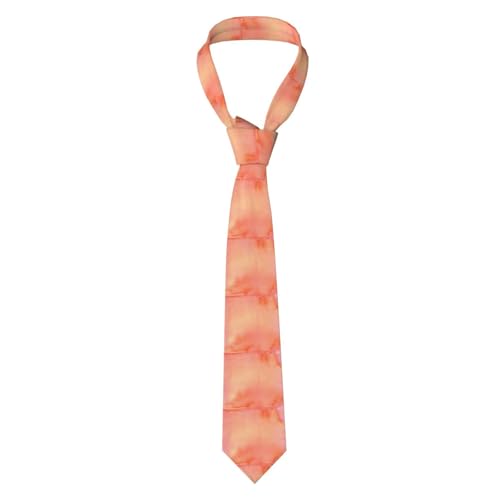 YOFIEN Corbatas de poliéster para hombre, corbatas finas, con diseño novedoso, en tonos de acuarela, color coral, rosa y naranja
