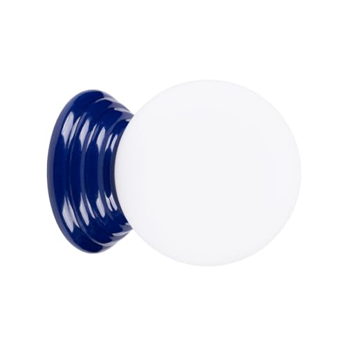 Migliori applique led SOLLUX lighting Applique da Interno - Lampada da Parete Ceramica Smaltata Vetro - 1 Paralume - Lampada LED Lampadina - Blu Ultramarino Zori