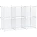 HOMCOM Mobile Scarpiera Modulare Salvaspazio per Interni con Design Impilabile, 6 Cubi in Plastica PP, 94.5x32x95cm, Trasparente