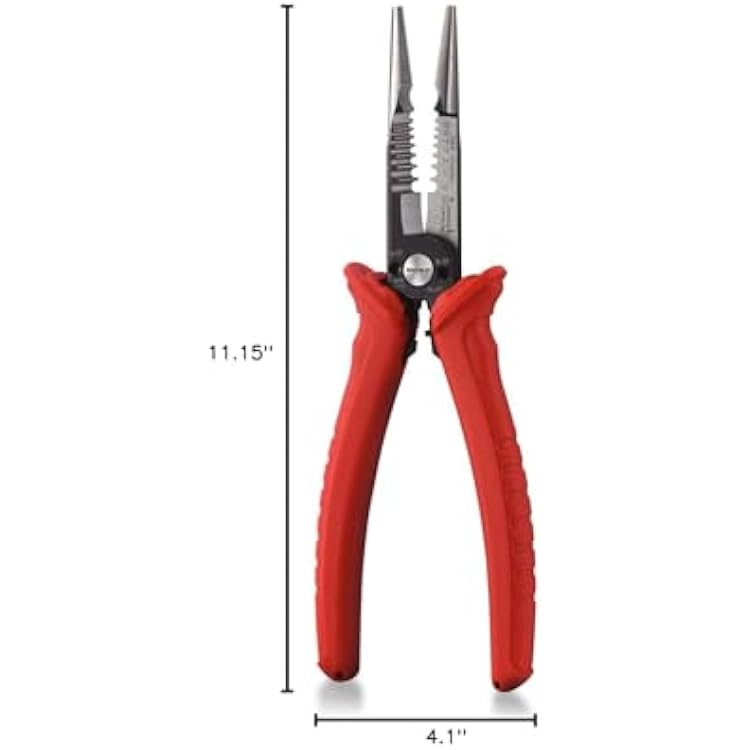 NEIKO 02038A 6-in-1 Wire Service Tool | 8-1/2 Length | Gripper, Crimper, Stripper, Cutter, Extractor, Electrician Pliers