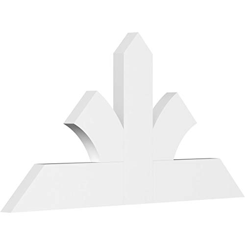 Ekena Millwork GBP048X24X0206RIC00 Richland Architectural Grade PVC Gable Brackets 48"W x 24"H x 2"D x 6"F, 12/12 Pitch