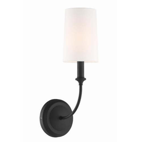 Image of Crystorama Libby Langdon Sylvan 1 Light Black Forged Sconce