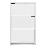 Baxton Studio Simms 3 Tier Modern Shoe Cabinet, White