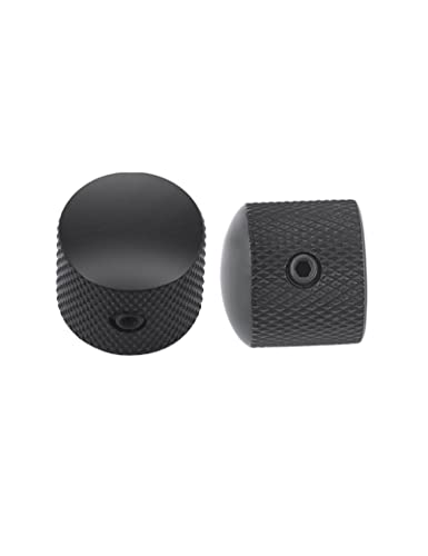 Rubatone Metal Guitar Knobs Dome Control Knobs With Black Knurled Barrels 6Mm Split Shafts For Telecaster Stratocaster Electric Guitar Or Bass Guitar Set Of 4Pcs. #TOP3