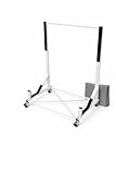 Easy Act rollbarer Hardtopständer, Hardtop Aufbewahrungsständer in Weiß, mit 4 feststellbaren Rollen und gepolsterten Auflagepunkten, aus Stahl, inkl. XXL Hardtop Cover