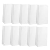 KOMBIUDA 50 Stück Kraftpapier Papiertüten Weiße Brottüten mit Quadratischem Boden Fettabweisend Lebensmittelecht als Morgenessen Dessert Partyverpackung für Snacks und Gebäck