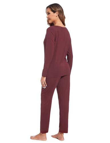 Image of GYS Women's Bamboo Viscose Long Sleeve Pajamas Set