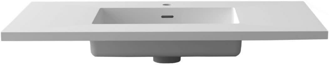 Miseno MVT-36-313SQ1HSS Forever 36" Solid Surface Vanity Top - Matte White Solid Surface