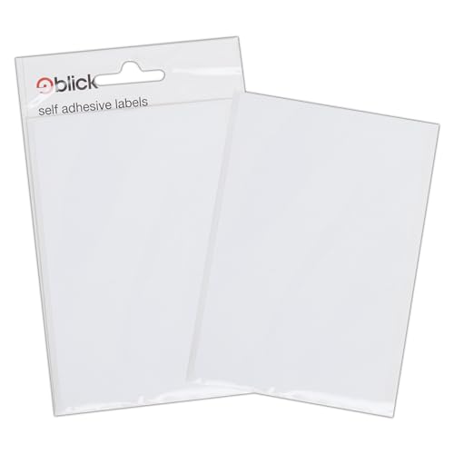 Image of Blick Labels, White, Self Adhesive Stickers, Rectangular, 80mm x 120mm, 7 Labels, for Home, Office, Family, School, Letters, Address