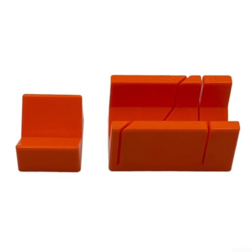 Caja de ingletes compacta para carpintería, kit de herramientas con guías de corte para ángulos de 90° y 45°, construcción de plástico, guía de sierra portátil