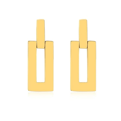 Boucles d'oreilles géométriques pendantes rectangles creux clous d'oreilles fantaisie