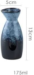 Ensemble de saké traditionnel, ensemble de saké en céramique, boisson chaude de saki de poterie japonaise traditionnelle en porcelaine, 6 pièces comprenant 1 bouteille de saké 1 plateau 4 tasses, for
