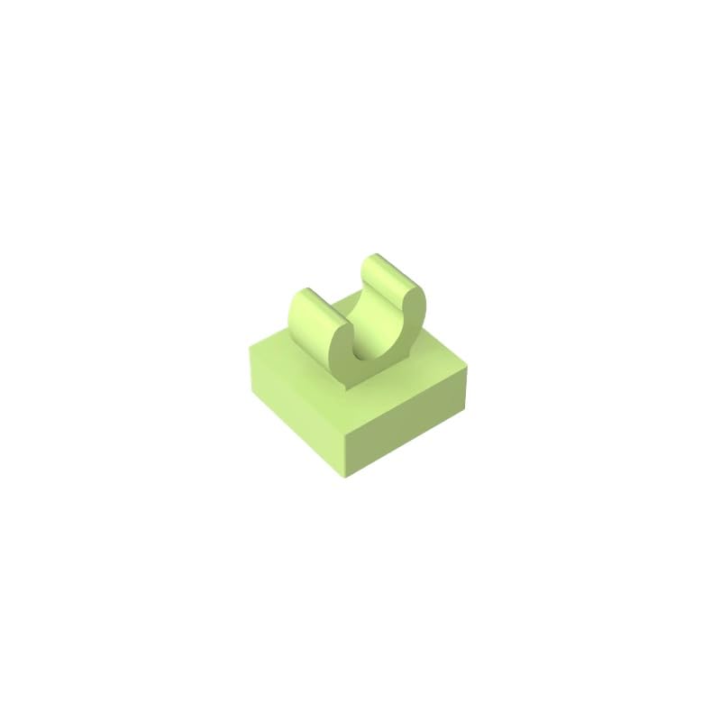Gobricks 15712 Hinge Plate Tile Special 1x1 with Clip with Rounded Edges 50 Pieces GDS-818 Compatible with Lego Building Blocks Color:Yellowish Green — image 1