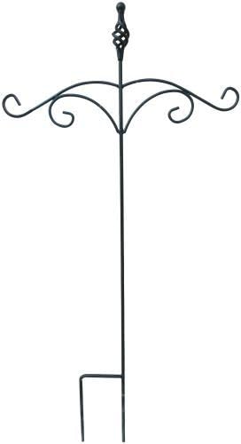 Muddy Hands 100cm Tall Heavy Duty Metal Double Sided Shepherds Crook Hook Stake for Hanging Garden Lights, Battery or Solar Lanterns, Bird Feeders, Plant Baskets