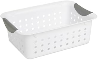 Sterilite 24-Pack Ultra Basket, Open Plastic Bins, Countertop, Cabinet and Closet Organizer, White, Small