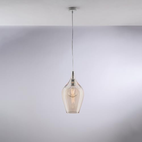 Suspension Ares en verre pyrex ambré pour une ambiance douce et nostalgique