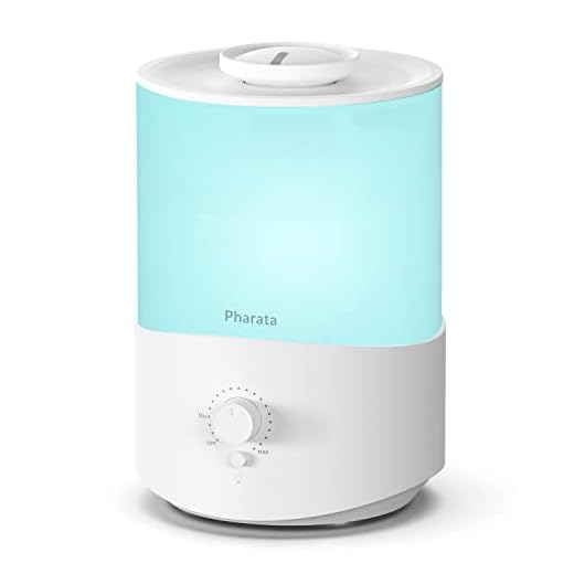Pharata® Humidifiers for Bedroom Large Room, 2.5L Cool Mist Humidifier with Essential Oil Diffuser, Top Fill Humidifier for Baby, Home, Plant, Ultrasonic Humidification for whole house, Auto Shut-Off, (White)