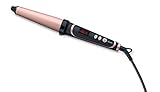 Beurer HT62 - Rizador de pelo con guante resistente al calor, pantalla LED, revestimiento keratina y cerámica, temperatura 120-200ºc, apagado automático 30 minutos, color negro